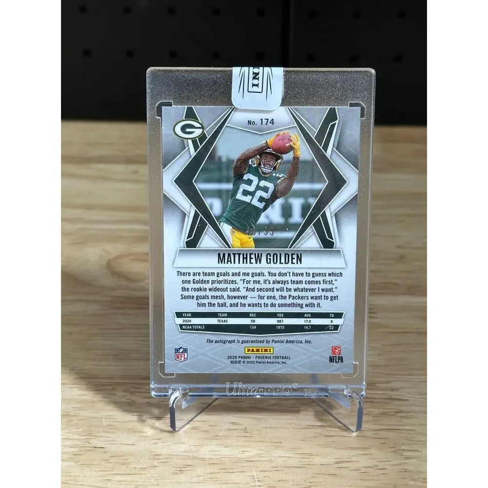 2025 Panini Phoenix Matthew Golden Packers Rookie Auto #174 Seismic /99 Packers